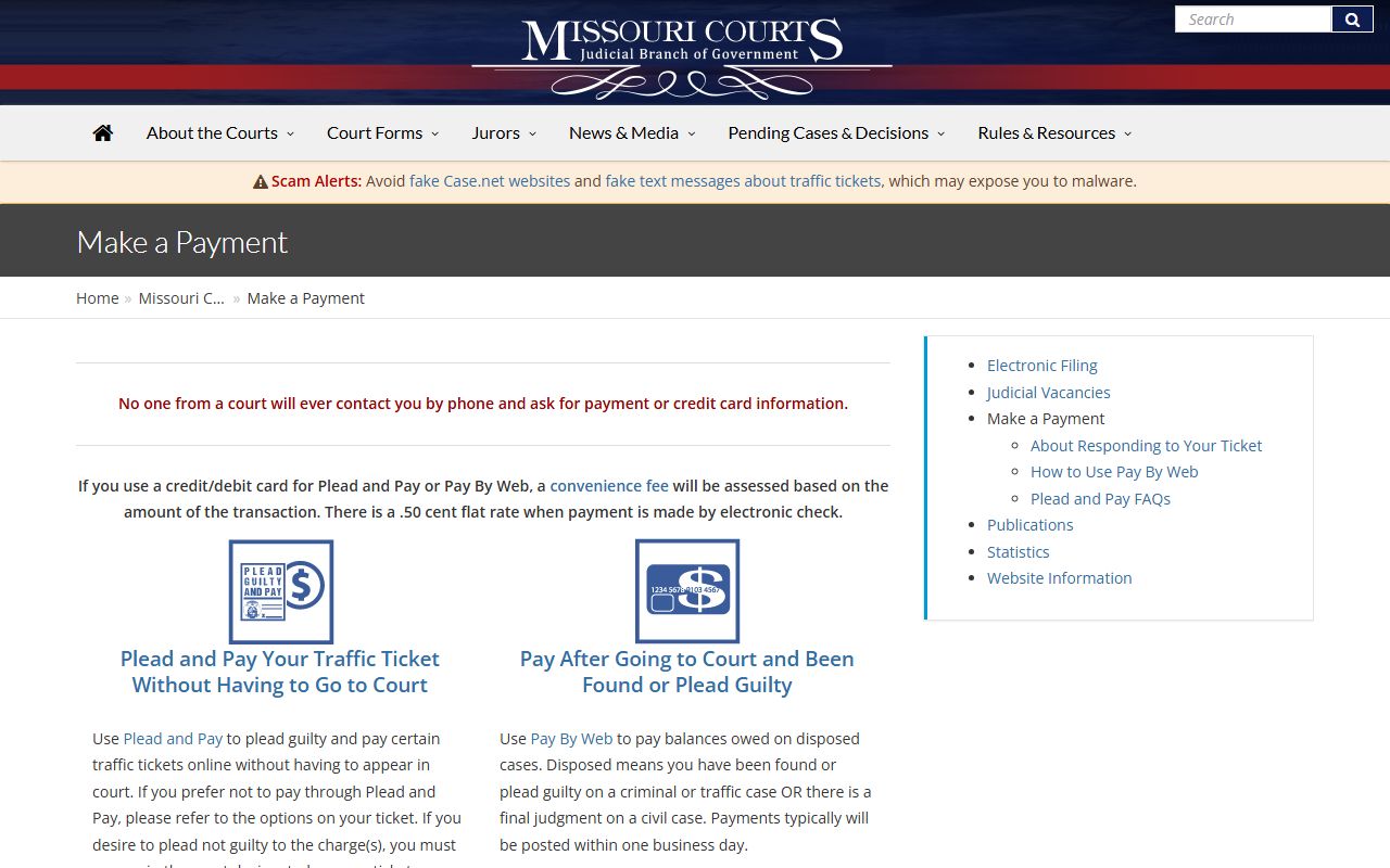 Missouri Fine Collection Center for Shannon County court dockets