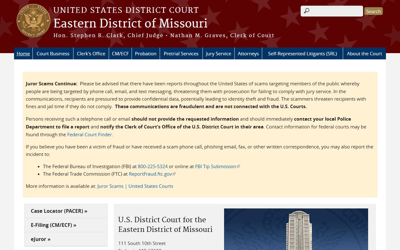 Shannon County Circuit Court records and Eastern District of Missouri federal court