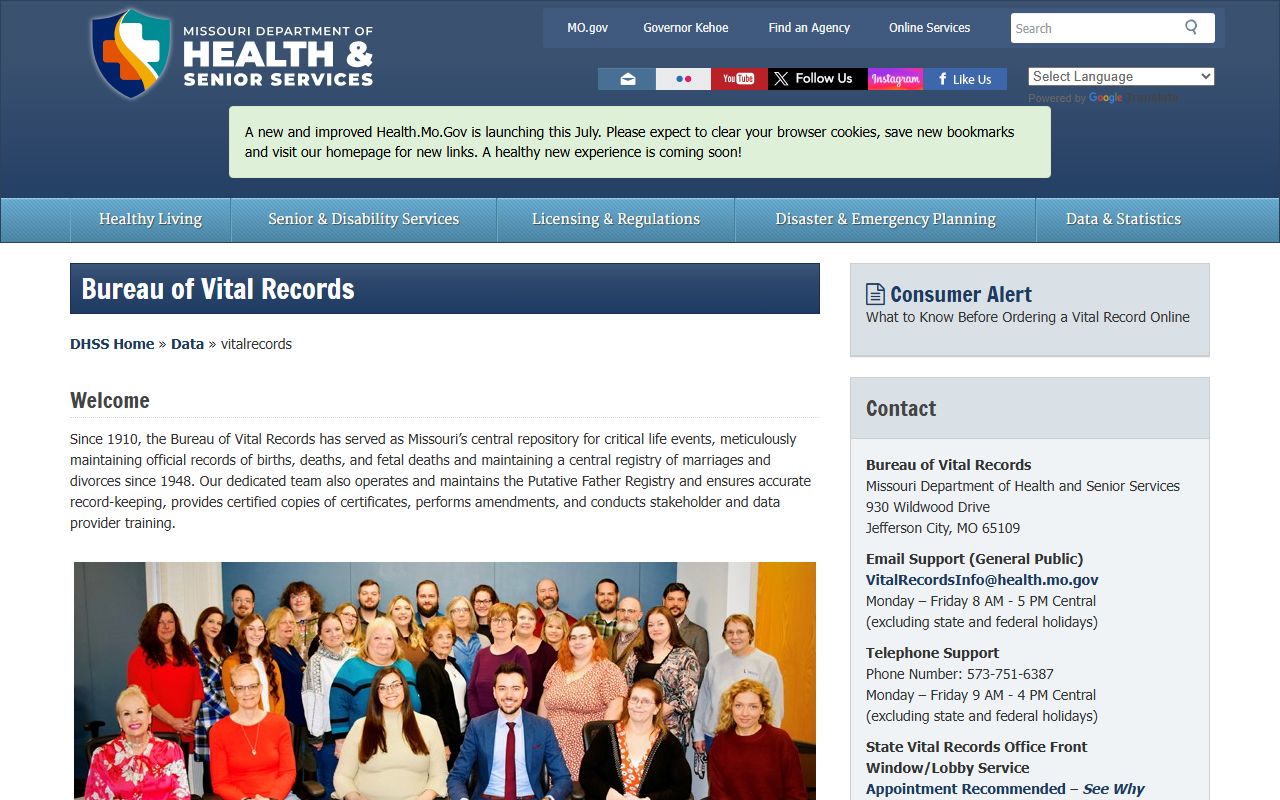 Shannon County marriage and divorce records Missouri Bureau of Vital Records